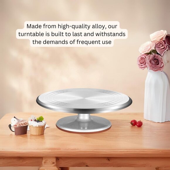 Cake Stand with Non-Slipping Silicone Bottom & Cake Decorating Tool Combo Pack - Picture 7 of 9